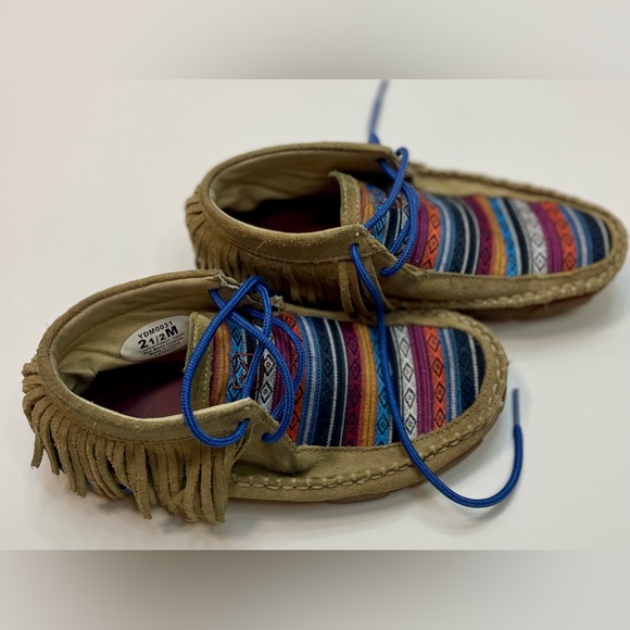 Youth size 2.5 Twisted X chukka driving mocs Aztec fringe lace up western serape - Picture 3 of 8